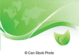 Green Wave Leave Business Illustration Design Stock Illustration