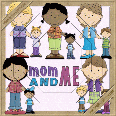 Mom And Me Clip Art Whimsical Graphics    3 00   Graphics Shoppe