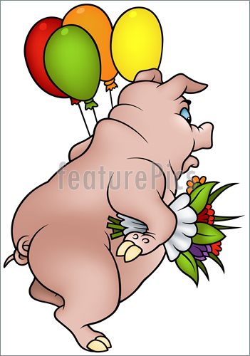 Pig With Flowers Illustration    Clip Art To Download At Featurepics