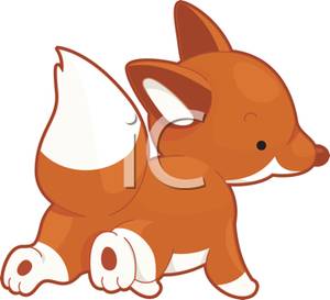 Royalty Free Clipart Image  A Cute Red Fox Pup