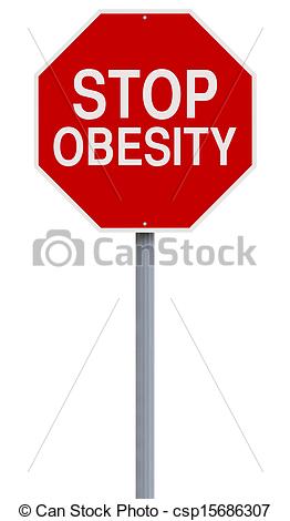 Stock Photography Of Stop Obesity   A Modified Stop Sign On Obesity