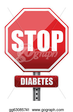 Stop Diabetes Illustration Design Over A White Background  Stock Art