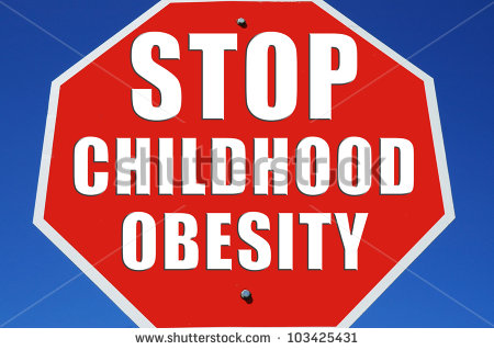 Stop Sign Reading  Stop Childhood Obesity  Stock Photo 103425431