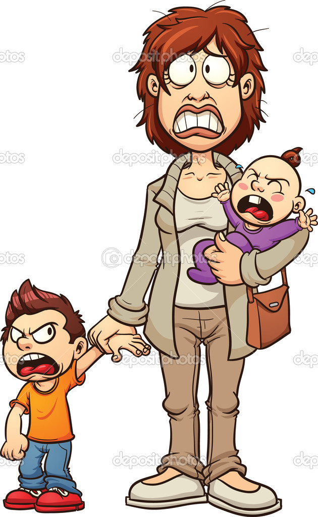 Stressed Out Mom   Stock Vector   Memoangeles  15708395