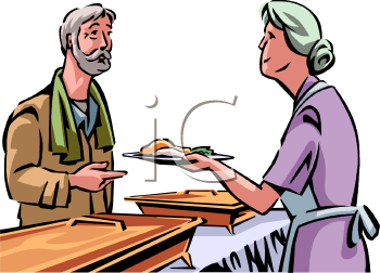 This Man Getting A Meal At A Soup Kitchen Clipart Image Is Available    