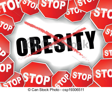 Vector Clip Art Of Stop Obesity   Vector Illustration Of Stop Obesity