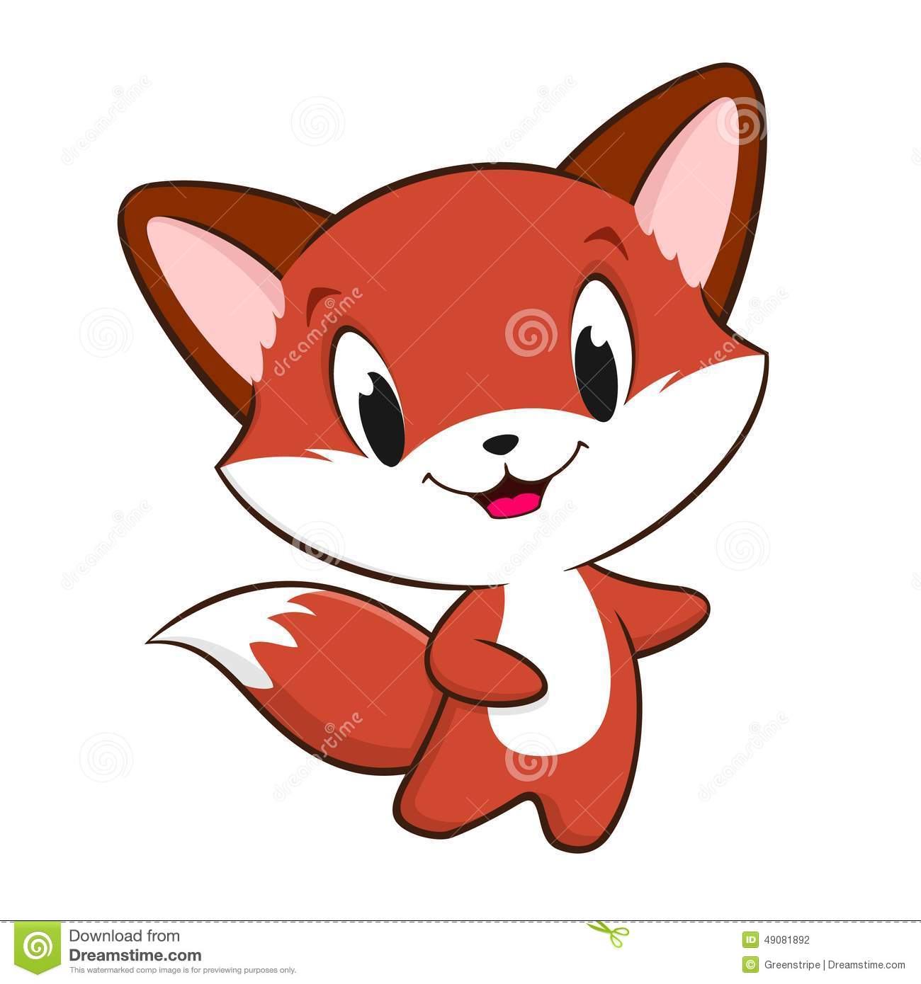 Vector Illustration Of Cute Cartoon Baby Fox For Design Element  All