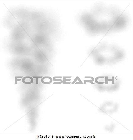 Vector Smoke Puffs And Rings Isolated On White Background