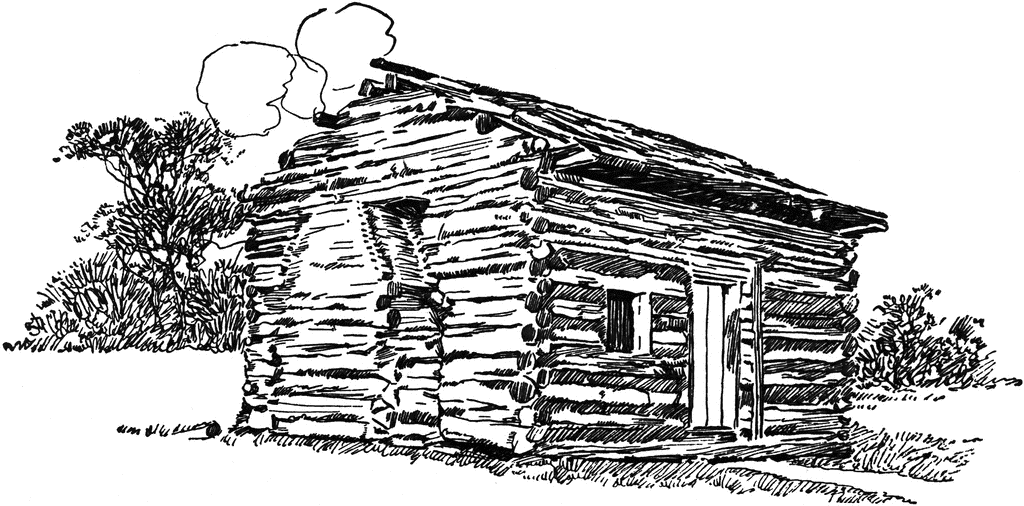 Abraham Lincoln Log Cabin Clip Art