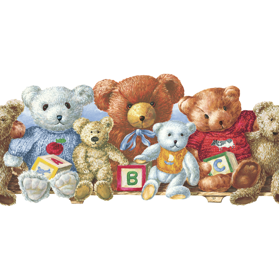 Allen   Roth 5 Teddy Bears Prepasted Wallpaper Border At Lowes Com