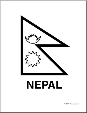 Clip Art  Flags  Nepal  Coloring Page    Preview 1