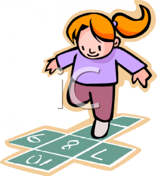 Clip Art  Girl Playing Hopscotch