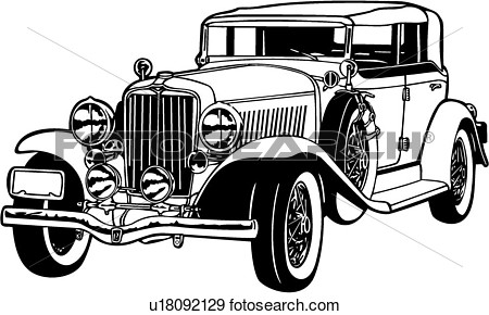 Clip Art Of  1920 1930 1933 Auburn Automobile Car Classic