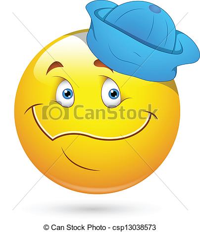 Conceptual Art Design Of Funny Happy Sailor Smiley Character Face