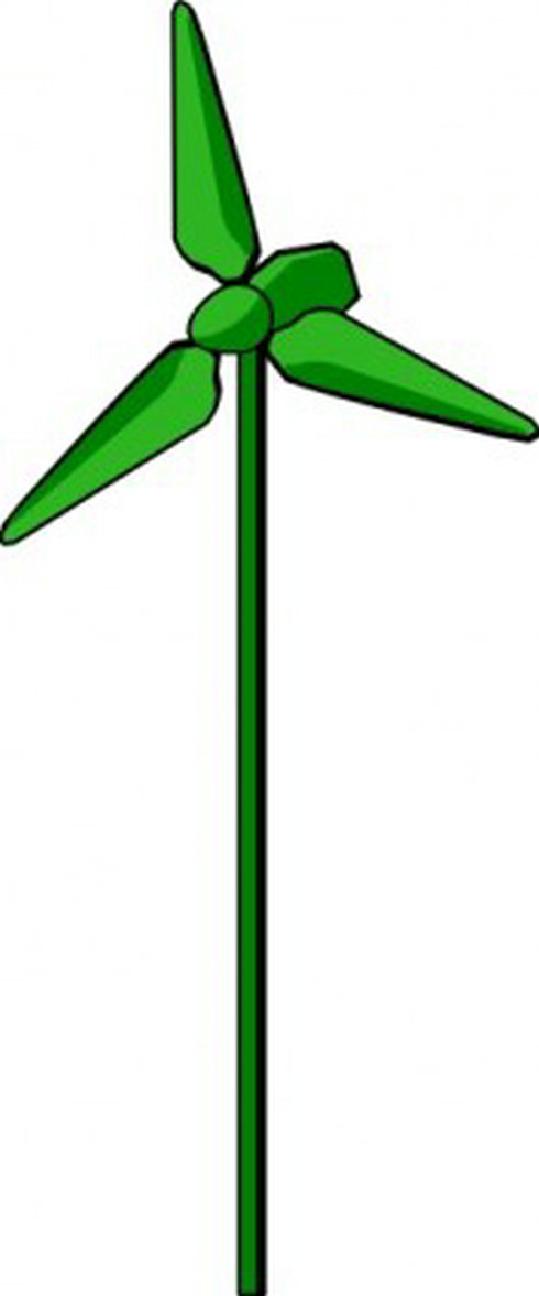 Energy Positive Wind Turbine Green Clip Art   Free Vector Download
