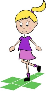 Girl Cartoon Clipart Image   Stick Figure Girl Playing Hopscotch