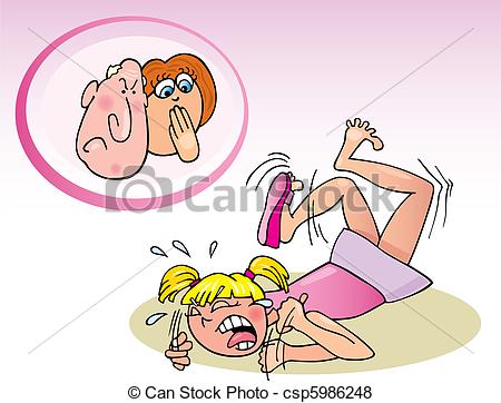 Illustration Of Naughty Girl And Her    Csp5986248   Search Clip Art