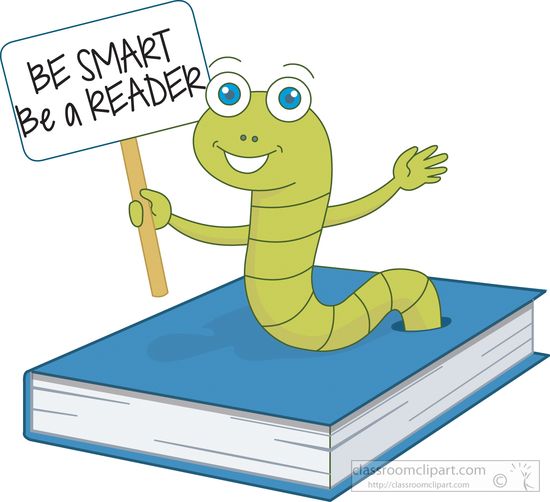 In Book Holding Be Smart Be A Reader Sign Clipart   Classroom Clipart