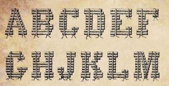 Lincoln Log Abc Letters Monograms Initials Clip Art Digital Graphics