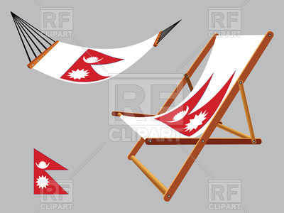 Nepal Flag Hammock And Deck Chair Objects Download Royalty Free