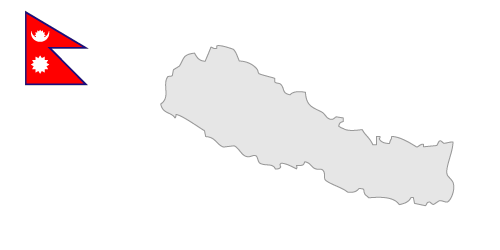 Nepal Map Flag Icon Clip Art