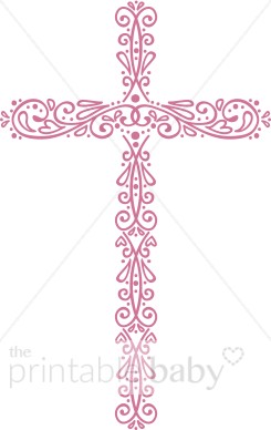 Ornate Cross Clip Art   Christian Baby Clipart