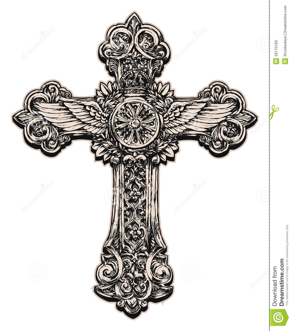 Ornate Cross Clipart Detailed Cross Illustration