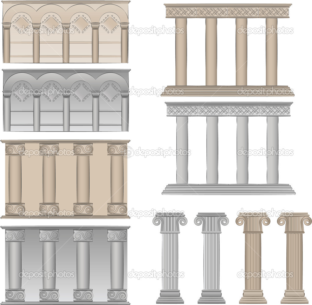 Pillars And Columns Vector Illustratio   Stock Vector   Slobelix