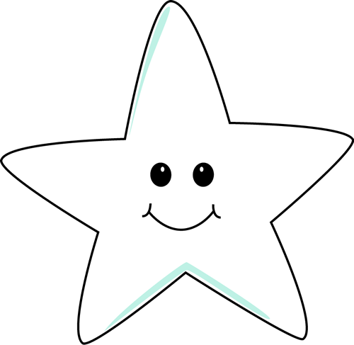 Smiling Star Clip Art Image   White Smiling Star Clip Art Image In