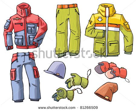 Snow Pants Clip Art Set Of The Clothes For A