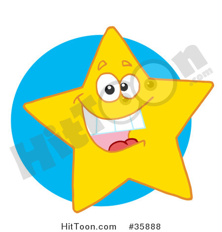 Star Clipart  35888  Excited Yellow Star Smiling And Showing His Teeth