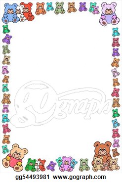 Stock Illustration   Border Out Of Teddy Bears  Clip Art Gg54493981