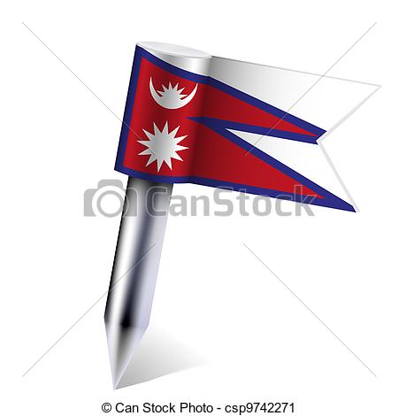 Vector Clip Art Of Vector Nepal Flag Isolated On White Eps10