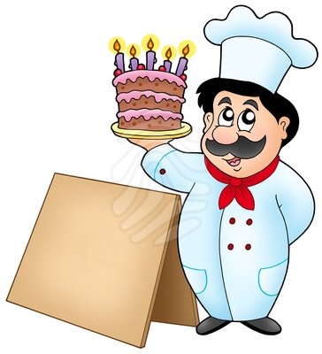Chef 20clip 20art Chef Holding Cake With Wooden Table Chef Clipart    