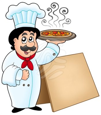 Chef 20clipart Chef Holding Pizza With Table Chef Clipart 82856797 Jpg