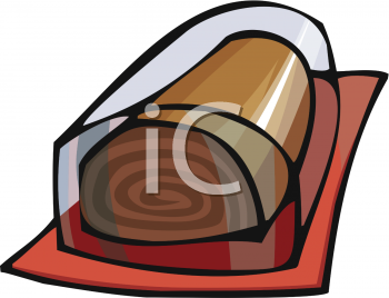 Clipart Picture Of A Chocolate Roll Cake In A Covered Cake Dish