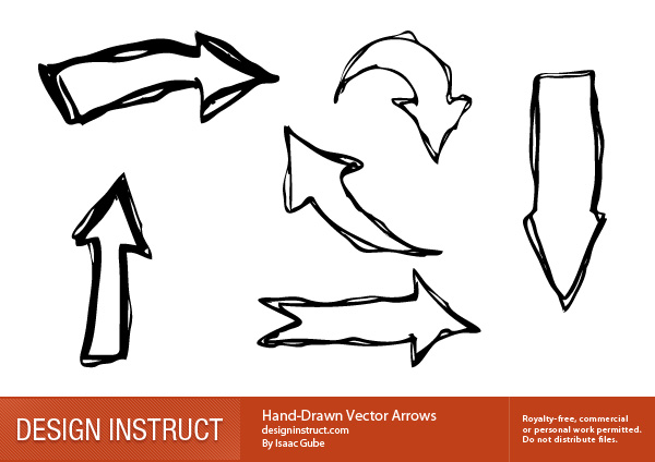 Free Download  Hand Drawn Vector Arrows