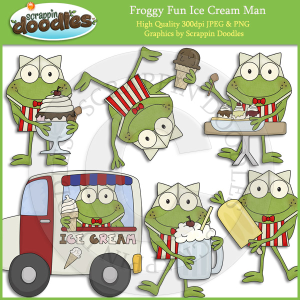Froggy Fun Ice Cream Man Clip Art Download    2 00   Scrappin Doodles