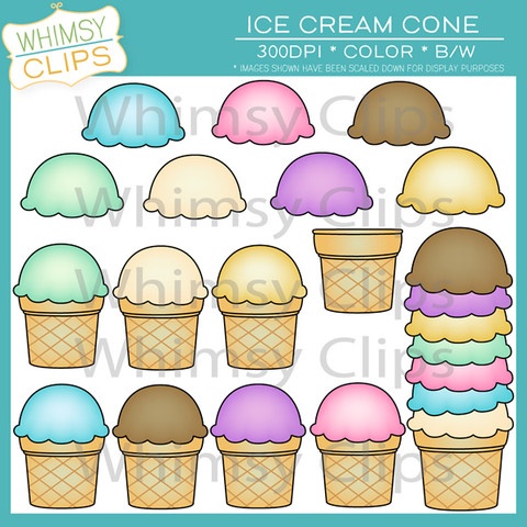 Fun Ice Cream Clip Art Pack Contains 20 Images   16 Color And 4 Black