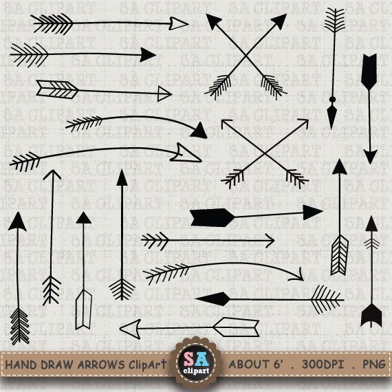 Hand Draw Arrow Clipart Arrow Clipart Clip Art Pack Archerytribal    