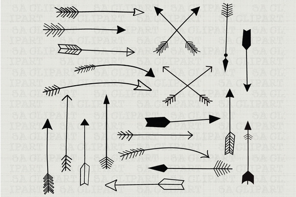 Hand Draw Arrow Clipart   Illustrations On Creative Market