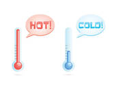 Hot And Cold Temperature Icons   Royalty Free Clip Art