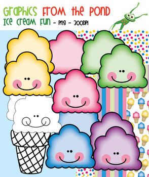 Ice Cream Fun   Clipart For Personal And Commercial Use   Original
