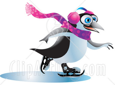 Ice Skating Penguin Clip Art
