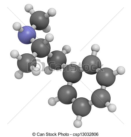 Methamphetamine  Crystal Meth  Psychostimulant Drug Molecular Model