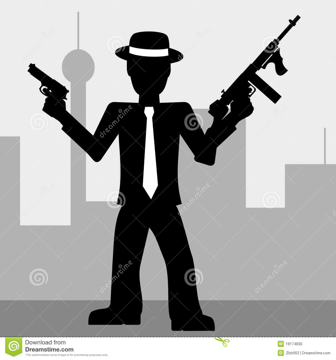More Similar Stock Images Of   Mafia Man With Guns