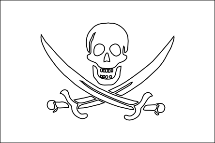 Pirate Flag Jack Rackham Skull Bones Coloring Book Colouringbook Org