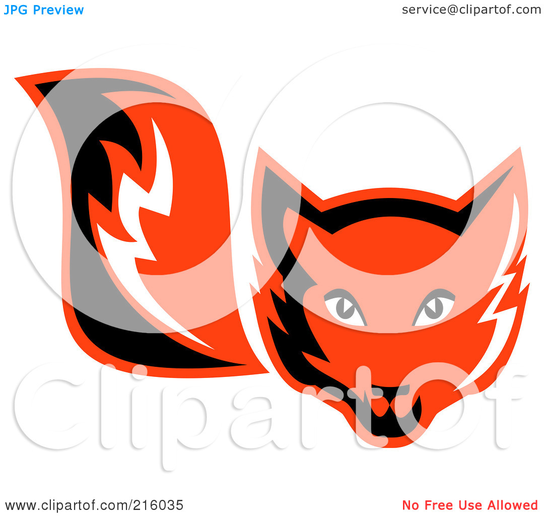 Royalty Free  Rf  Clipart Illustration Of A Retro Red Fox Face And