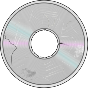 Severely Damaged Compact Disc Clip Art At Clker Com   Vector Clip Art
