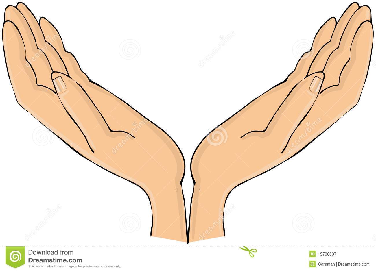 This Illustration Depicts A Pair Of Human Hands Open Palmed Facing Up